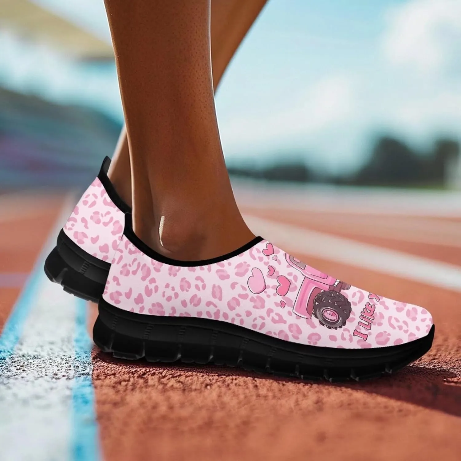 Heart Animals Pattern Pink Slip on Shoes for Men Women Casual Loafers Running Sneakers Anti-Skid Fashion Shoes