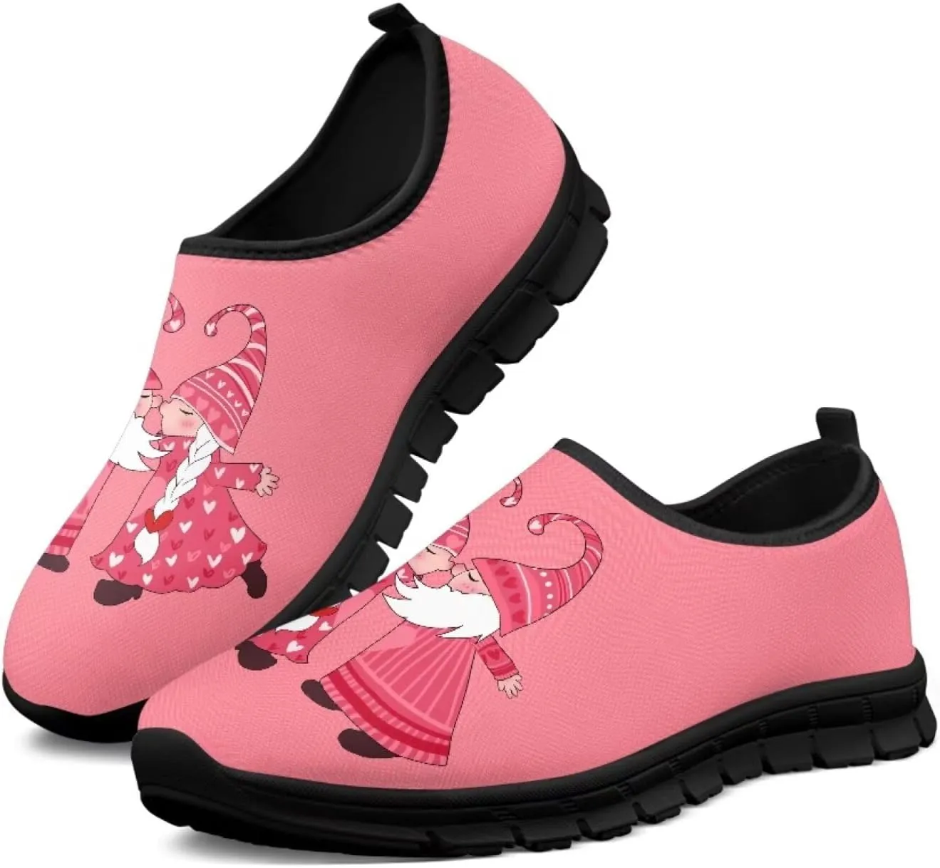 Heart Animals Pattern Pink Slip on Shoes for Men Women Casual Loafers Running Sneakers Anti-Skid Fashion Shoes