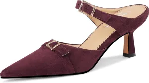 Heeled Sandals for Women Pointed Closed Toe Kitten Heels Comfortable Backless Pumps