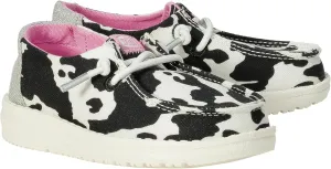 Hey Dude Kids Wendy Cowgirl Sparkle Loafers for Toddler Girls, Cow Print