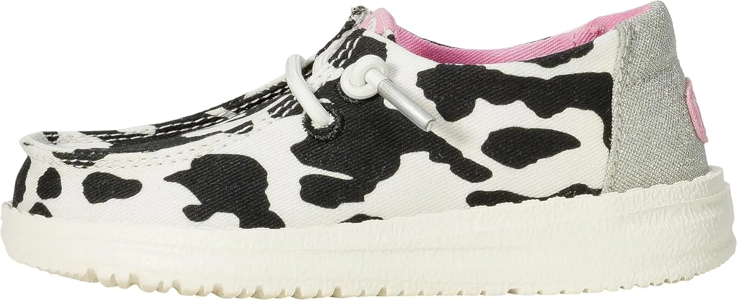 Hey Dude Kids Wendy Cowgirl Sparkle Loafers for Toddler Girls, Cow Print