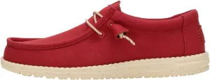 HEYDUDE Men's Wally Canvas Chili Size 10, Men’s Shoes, Slip-on Loafers, Comfortable & Light-Weight