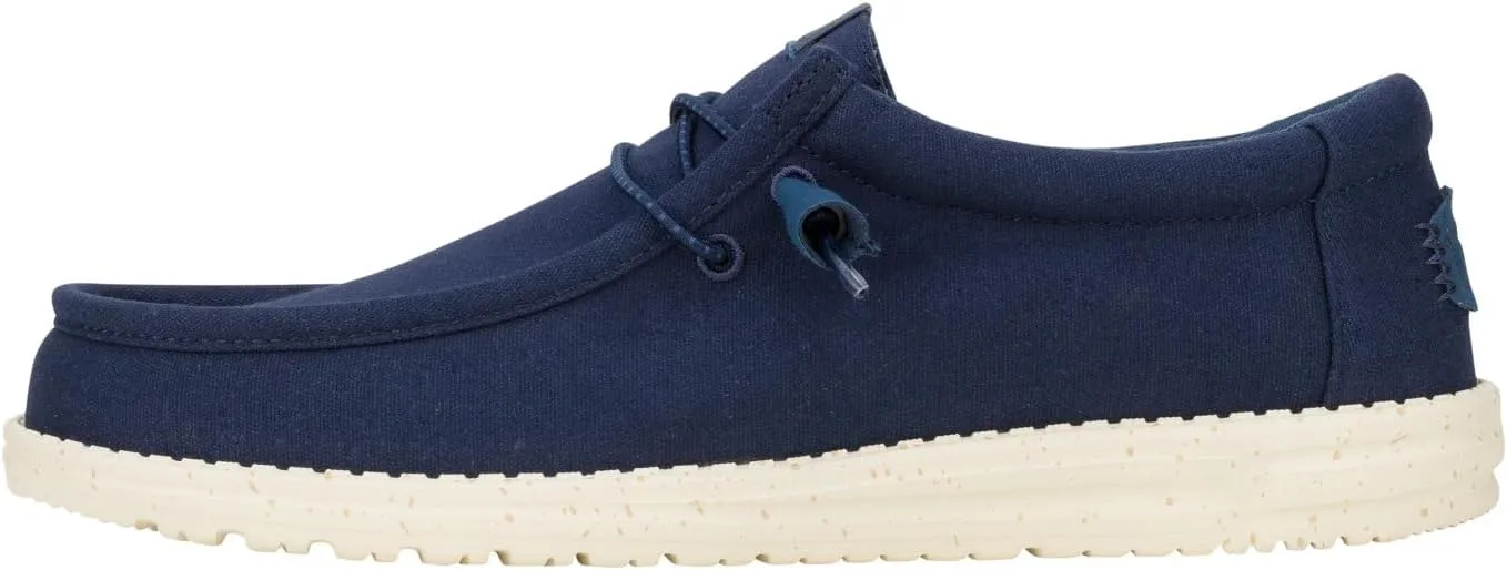 HEYDUDE Men's Wally Canvas Navy Size 15, Men’s Shoes, Slip-on Loafers, Comfortable & Light-Weight