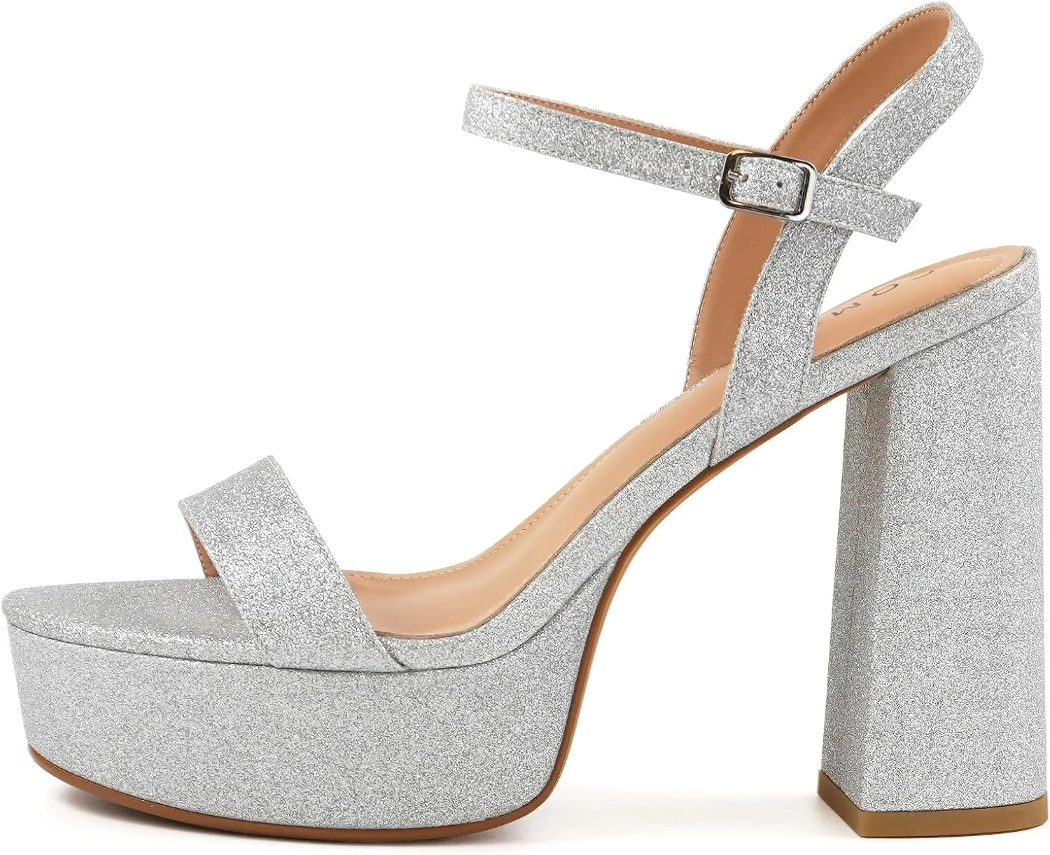 High Heel Chunky Platform Heel Sandals for Women, Chunky Block Heels Platform Sandals Women with Ankle Strap, Womens Strappy Chunky Heels Open Toe Sandals Wedding Prom