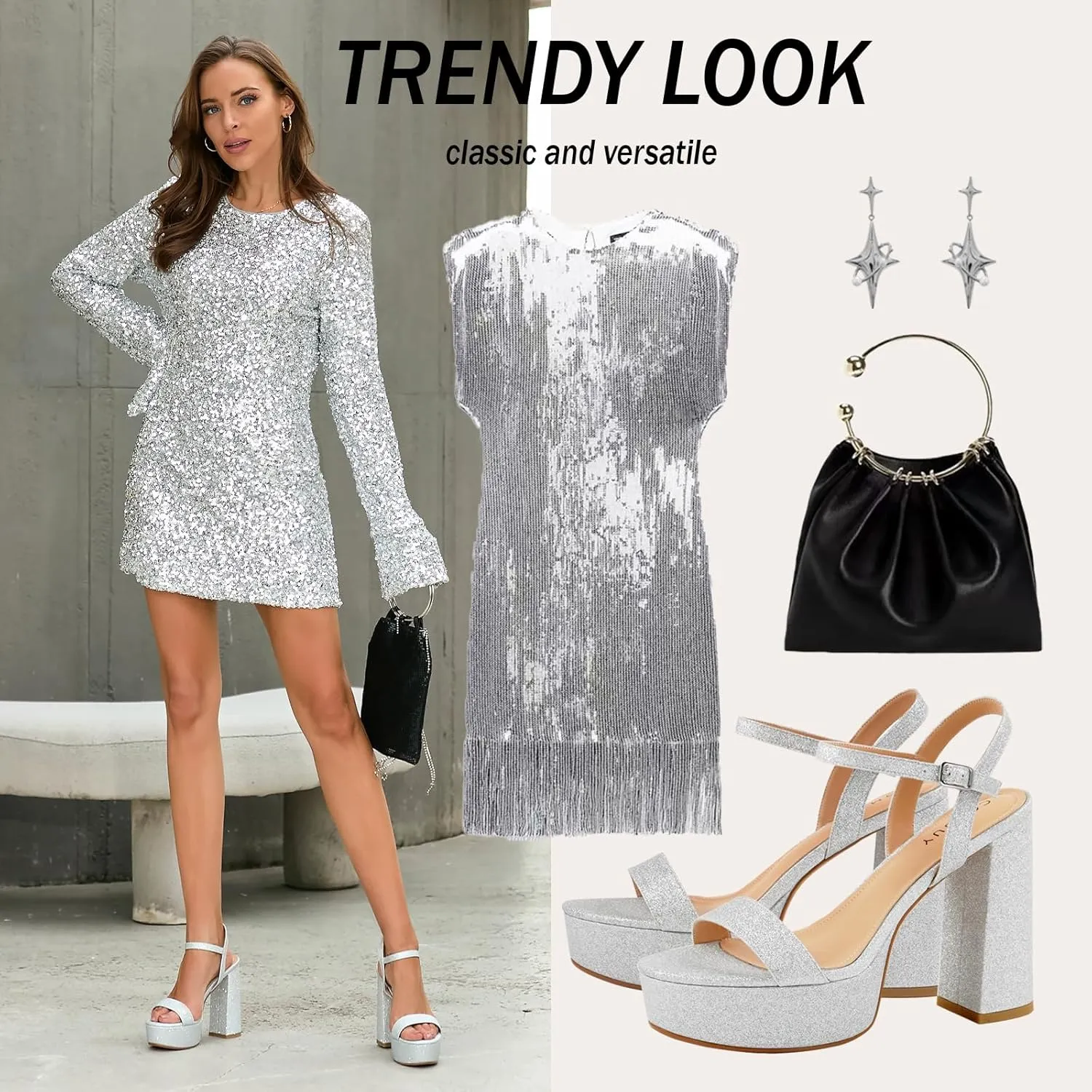 High Heel Chunky Platform Heel Sandals for Women, Chunky Block Heels Platform Sandals Women with Ankle Strap, Womens Strappy Chunky Heels Open Toe Sandals Wedding Prom