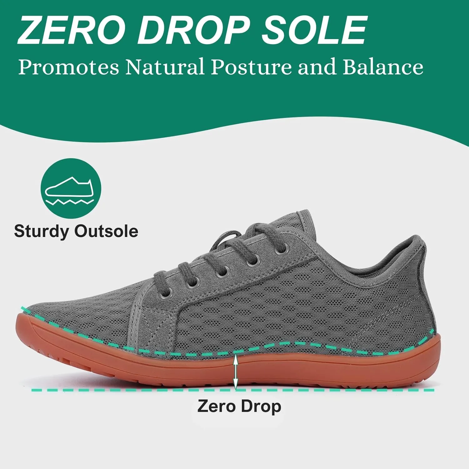HiGropcore Barefoot Shoes for Women Men Minimalist Wide Toe Box Walking Shoes Zero Drop Arch Support Slip-On Barefoot Sneakers
