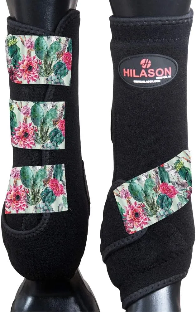HILASON L M S Horse Front Leg Sport Boots | Horse Leg Boots | Horse Jumping Boots | Horse Sport Boots | Printed Sport Boots