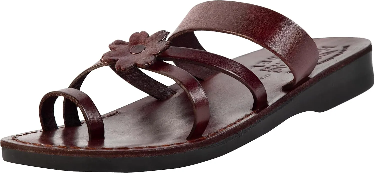 Holy Land Market Men/Women Biblical Jesus Leather Sandals/Slides From Jerusalem (Galilee Style)