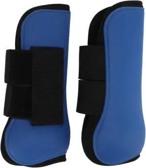 Horse Legs Guard with Elastic Cushioning Inner Pad, Shock Absorbing Horse Front Boots for Jumping Training and Riding, Strap and, PU and Cloth Material