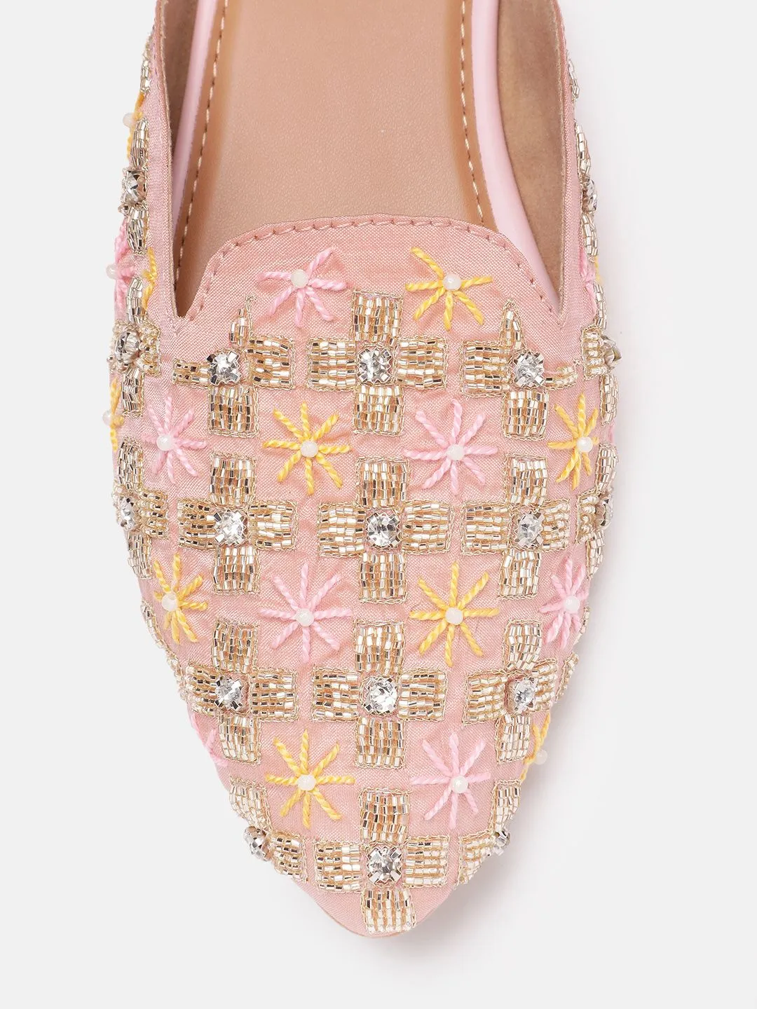 House of Pataudi Women Ethnic Embellished Mules