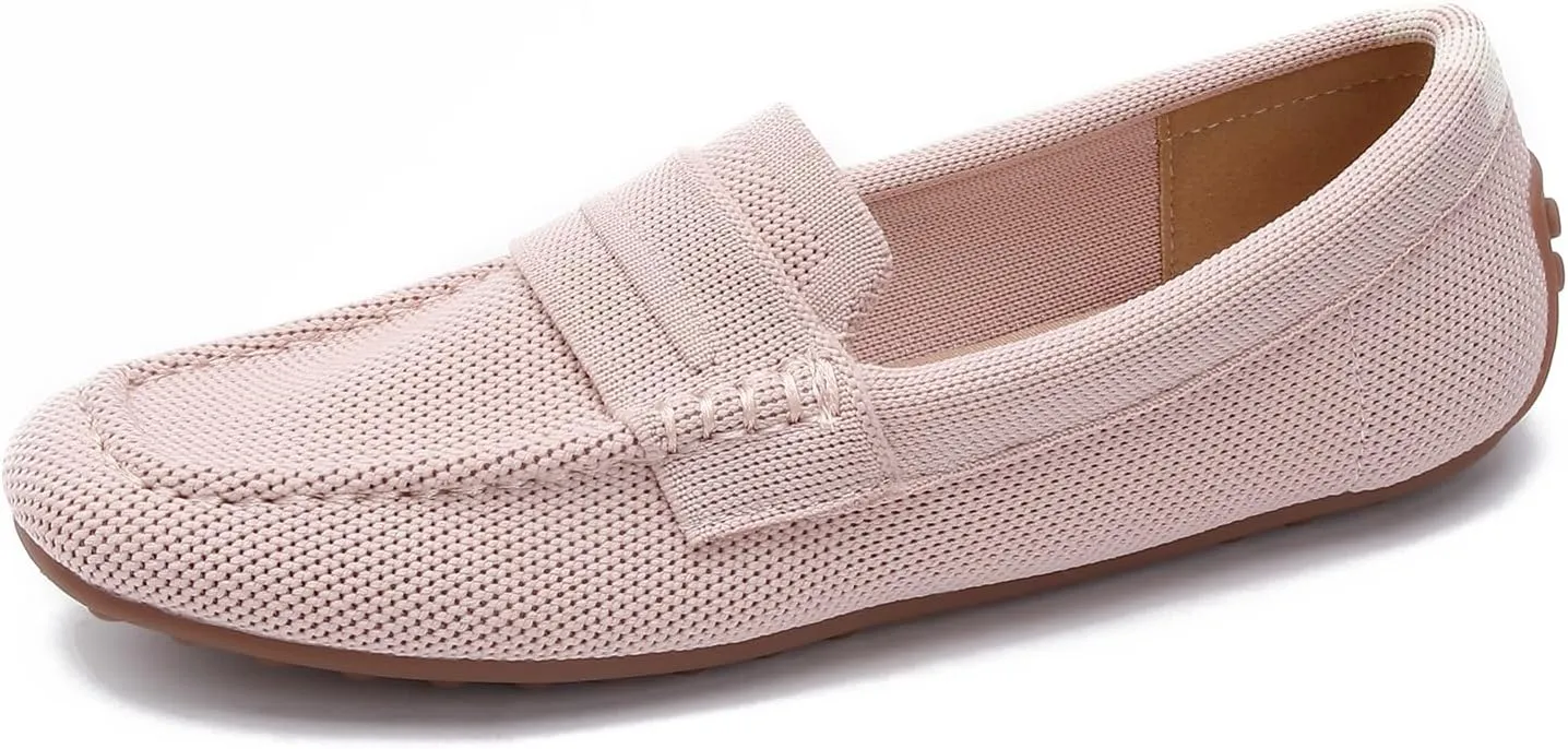 HROYL Women Loafer Knit Flats Lightweight Dressy Shoes Work Hiking Dance Flats Model WGDLJHC-1151