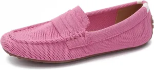 HROYL Women Loafer Knit Flats Lightweight Dressy Shoes Work Hiking Dance Flats Model WGDLJHC-1151