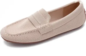 HROYL Women Loafer Knit Flats Lightweight Dressy Shoes Work Hiking Dance Flats Model WGDLJHC-1151