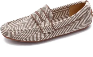 HROYL Women Loafer Knit Flats Lightweight Dressy Shoes Work Hiking Dance Flats Model WGDLJHC-1151