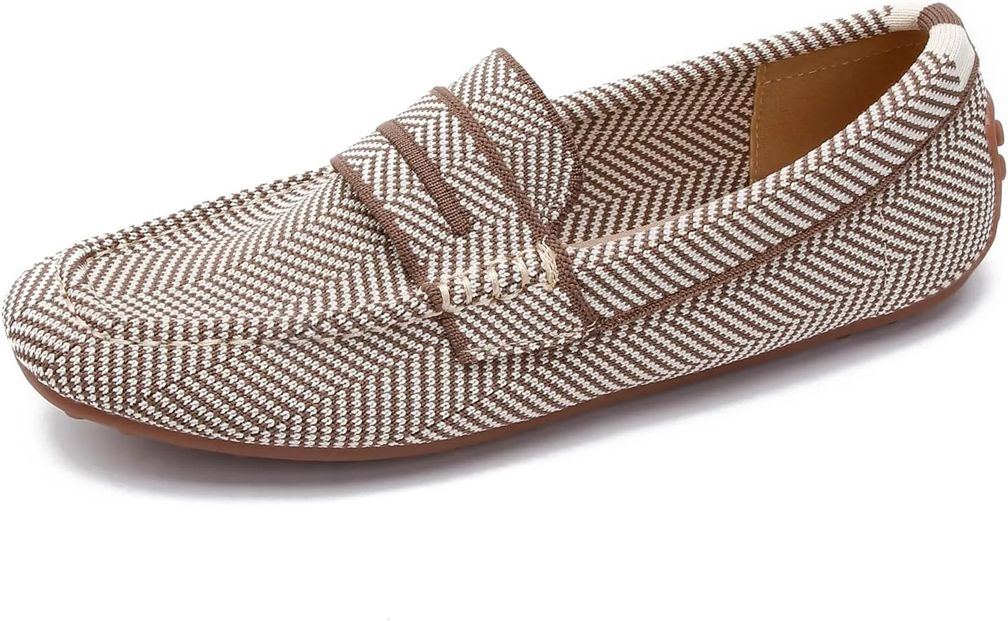 HROYL Women Loafer Knit Flats Lightweight Dressy Shoes Work Hiking Dance Flats Model WGDLJHC-1151