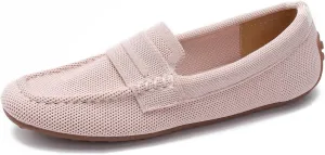 HROYL Women Loafer Knit Flats Lightweight Dressy Shoes Work Hiking Dance Flats Model WGDLJHC-1151