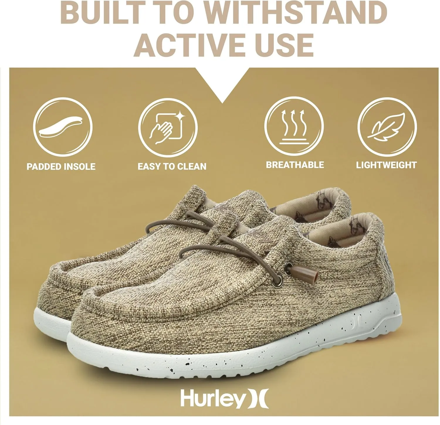 Hurley Kids Elastic Lace Loafers, Canvas Shoes for Boys & Girls - Comfortable, Durable, Stylish - Kid's Fashion Sneakers, Wide Toe Shoes for Everyday Wear
