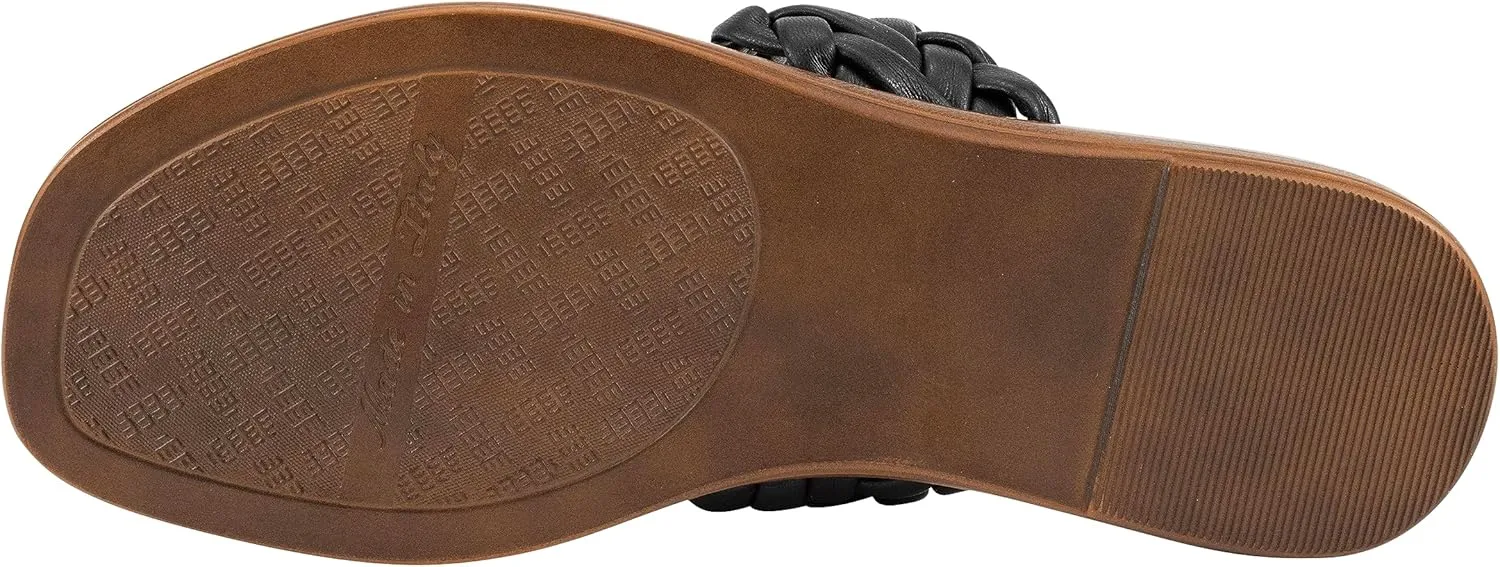 ITALIAN Shoemakers Honi Womens Braided Thong Sandals for Women with Padded Footbed, Stylish and Comfortable Handcrafted Italian Shoes