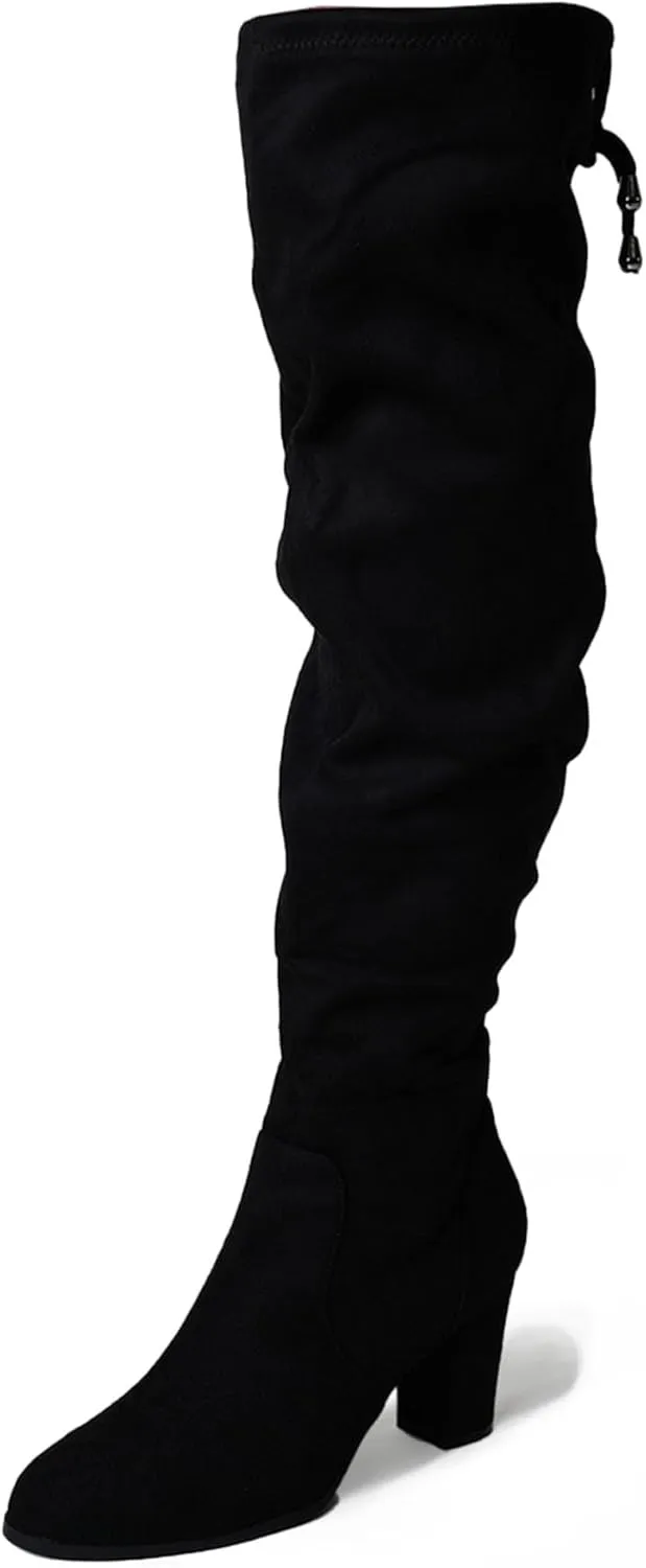 J. Adams Women's Aspen Over-the-Knee High Boots - Stylish Thigh-High Chunky Heels for Fall and Winter Fashion