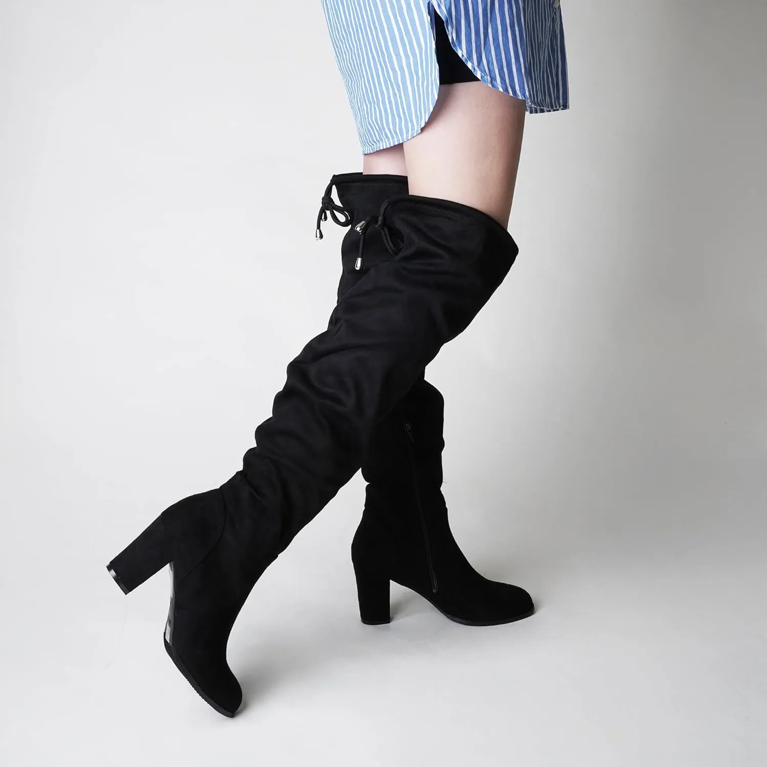 J. Adams Women's Aspen Over-the-Knee High Boots - Stylish Thigh-High Chunky Heels for Fall and Winter Fashion