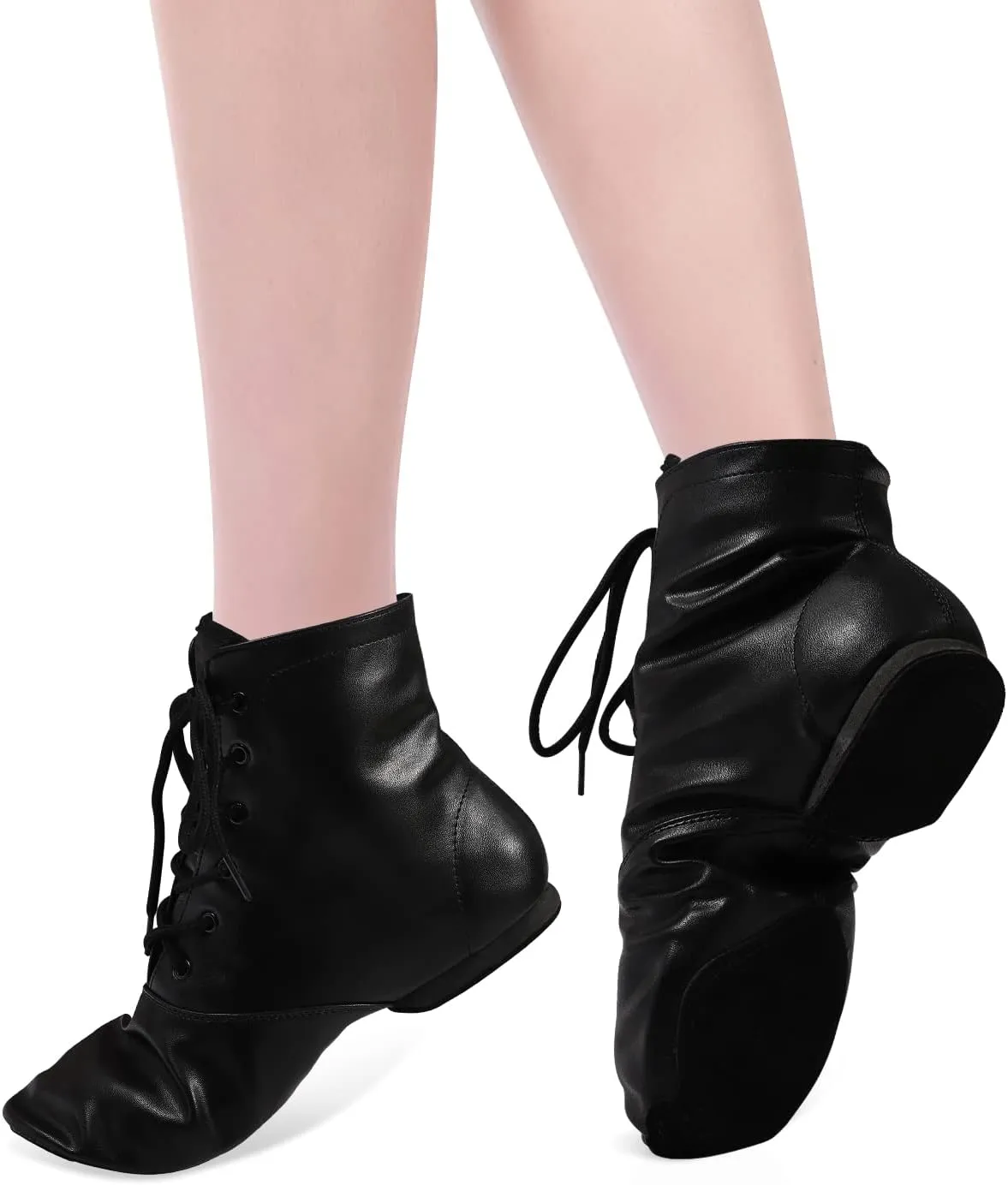 Jazz Dance Boots Split Sole for Women and Men's Leather Dancing Shoes