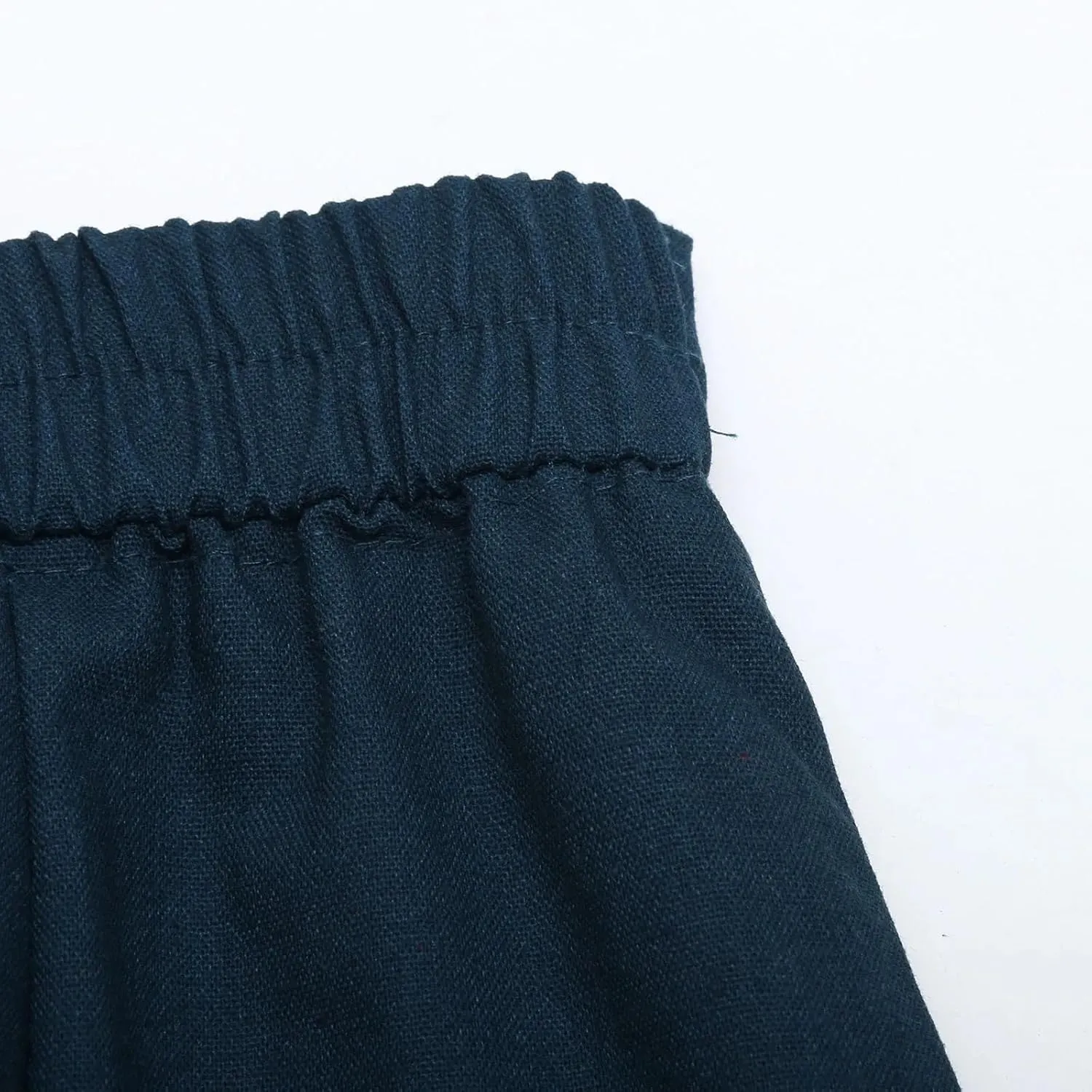Jegsnoe Women's High Waist Cotton Linen Skirts Autumn Solid Mid-Length Elegant Office Lady Skirt