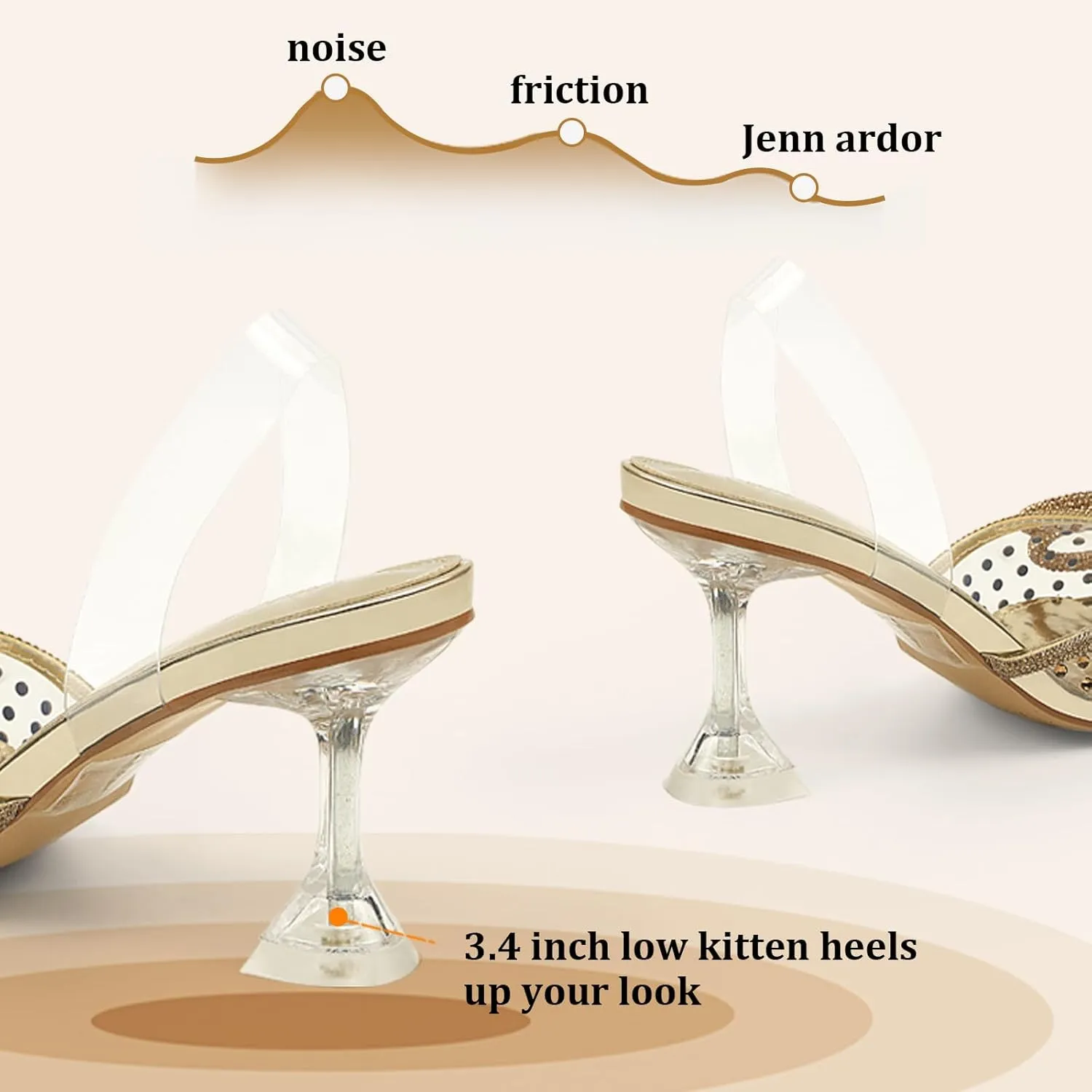 JENN ARDOR Slingback Heels for Women Low Heels Dress Shoes Bow Kitten Pumps Rhinestone Dressy Heeled Sandals