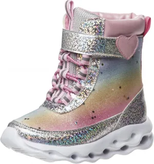 Josmo Girls Winter Boots Pull On - Warm Comfy Water Resistant Kids Snow Boots