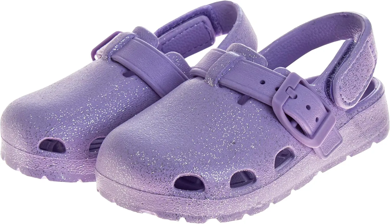 Josmo Kids Soft Glitter Clogs Girls Slides Slippers Indoor Outdoor Summer Beach Pool Sandals (Size 5-10 Toddler)