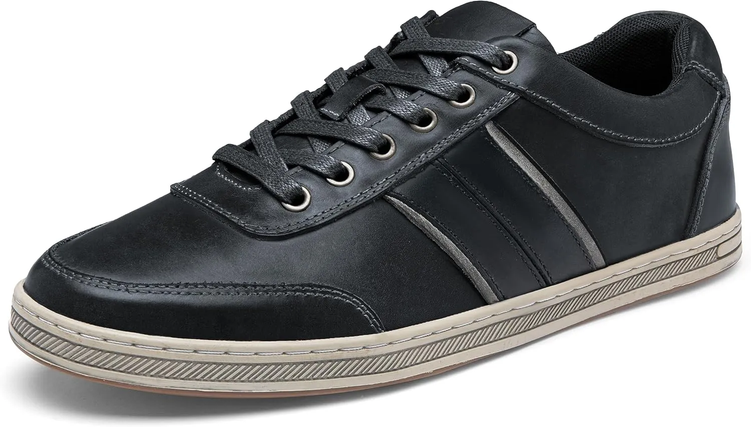 Jousen Men's Leather Fashion Sneakers Retro Dress Business Casual Shoes for Men