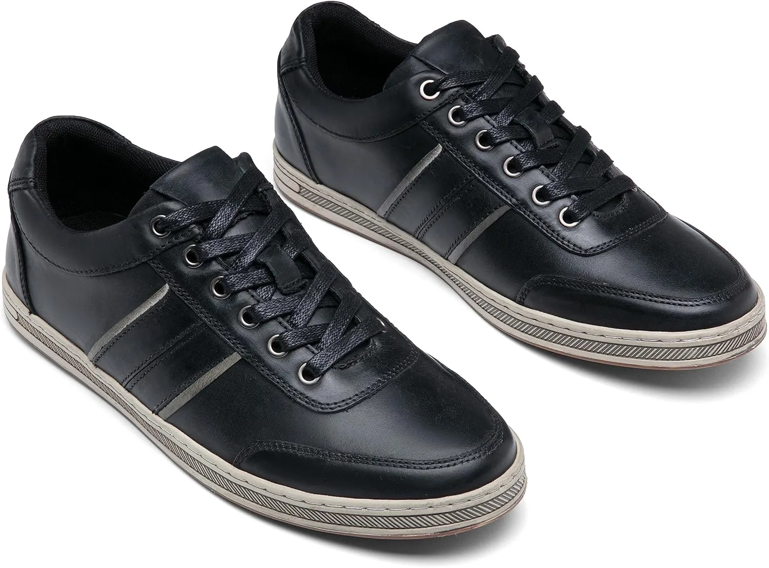 Jousen Men's Leather Fashion Sneakers Retro Dress Business Casual Shoes for Men