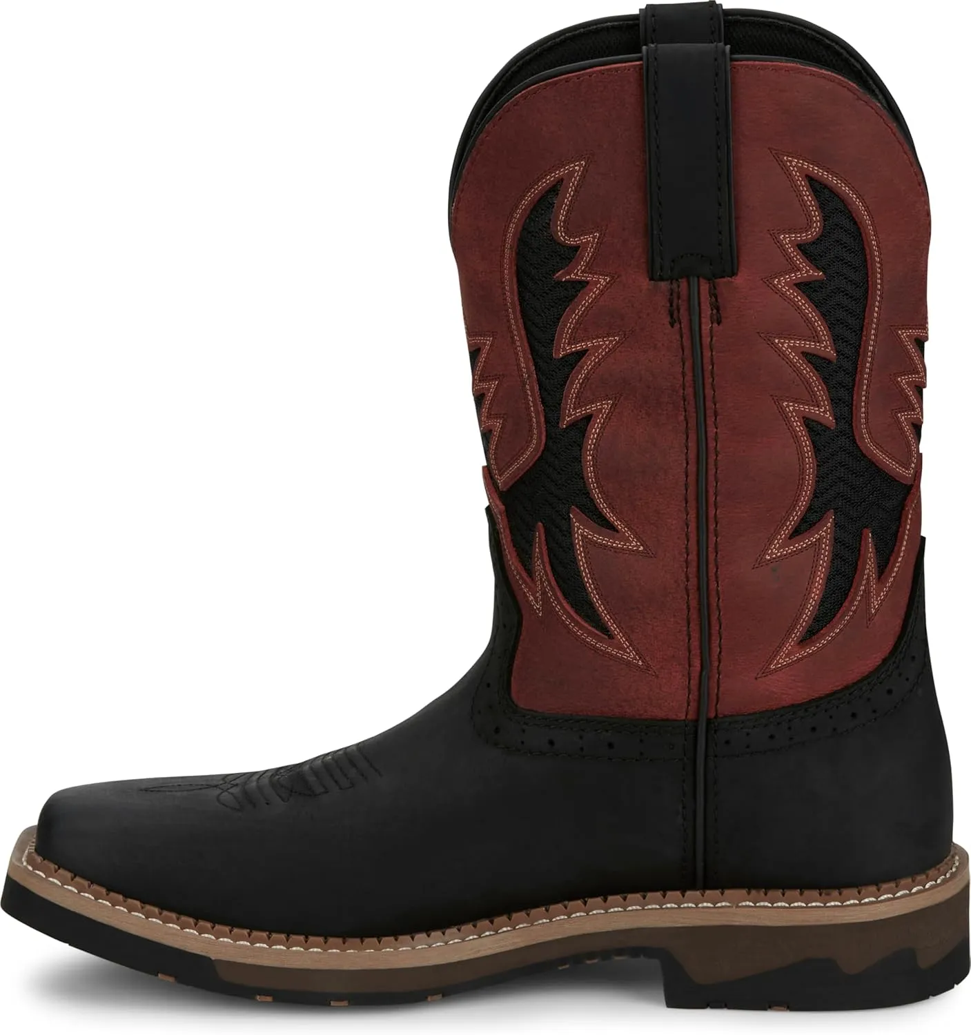 Justin Work Bolt 11" Composite Toe Men's Industrial-and-Construction-Boots, EH Rated, Oil & Slip Resistant, ASTM F2413, Cement Construction