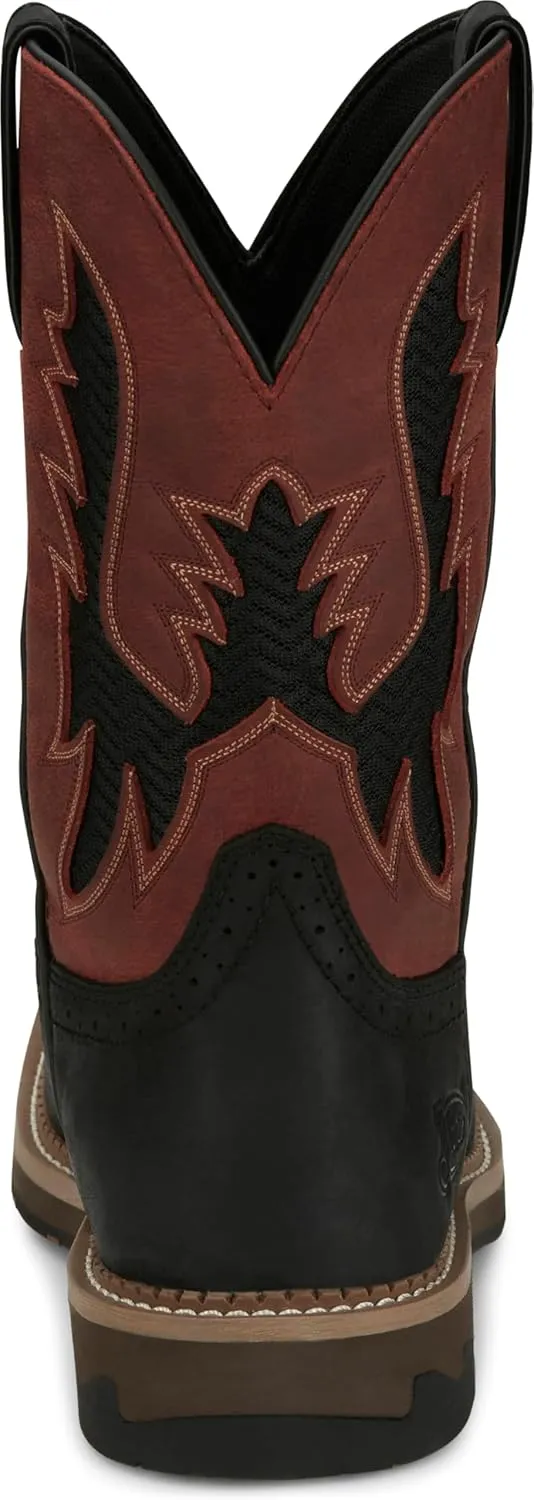 Justin Work Bolt 11" Composite Toe Men's Industrial-and-Construction-Boots, EH Rated, Oil & Slip Resistant, ASTM F2413, Cement Construction
