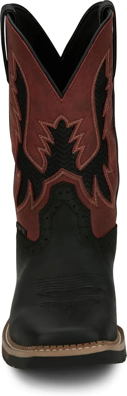 Justin Work Bolt 11" Composite Toe Men's Industrial-and-Construction-Boots, EH Rated, Oil & Slip Resistant, ASTM F2413, Cement Construction