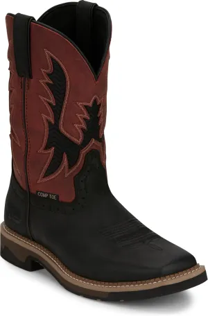 Justin Work Bolt 11" Composite Toe Men's Industrial-and-Construction-Boots, EH Rated, Oil & Slip Resistant, ASTM F2413, Cement Construction