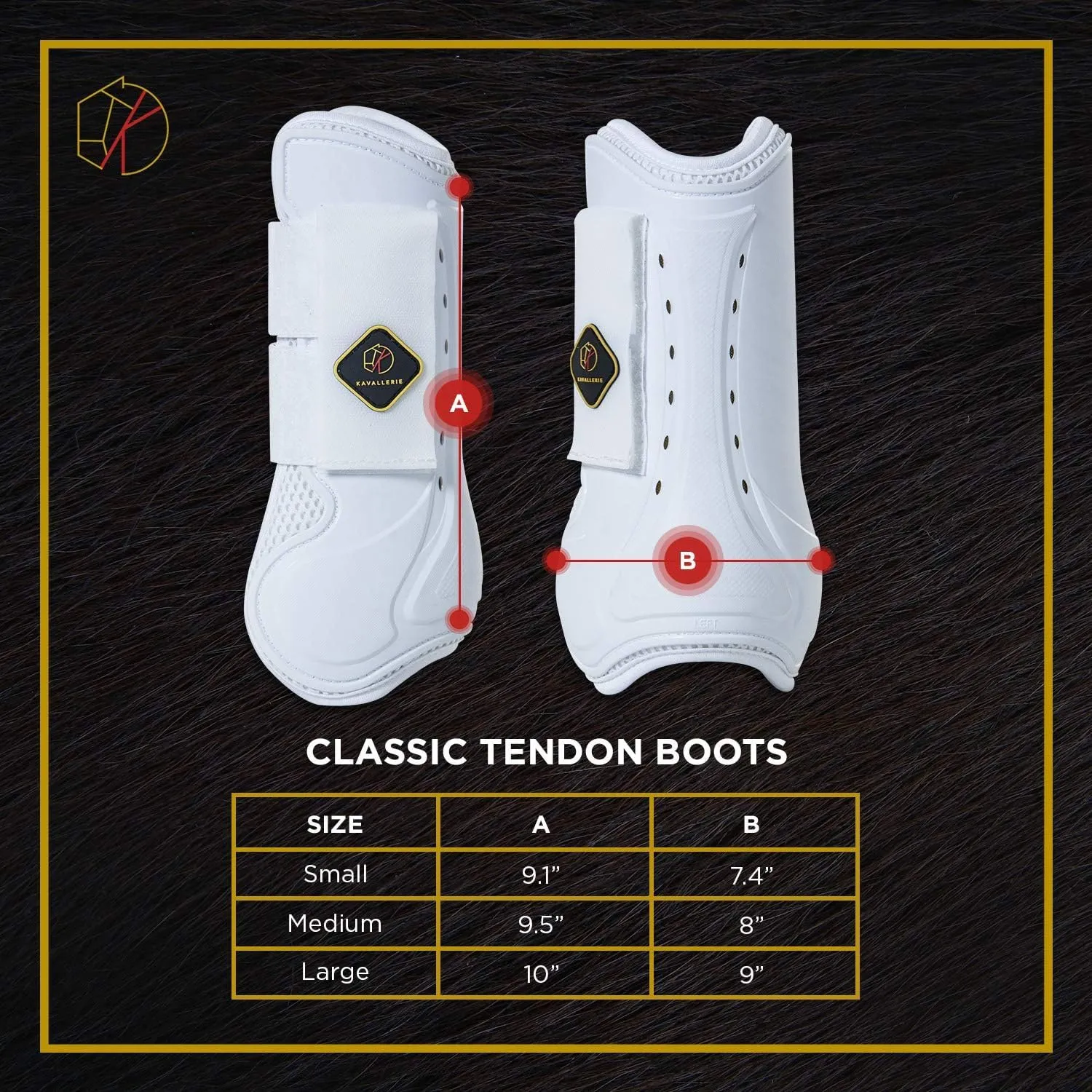 Kavallerie Classic Tendon Boots, Impact-Absorbing Material, Breathable & Evenly Distribute Pressure, Protect Tendon and Ligaments, Anti-Slip, Anti- Sore and Moisture Repellant Show Jumping Boots