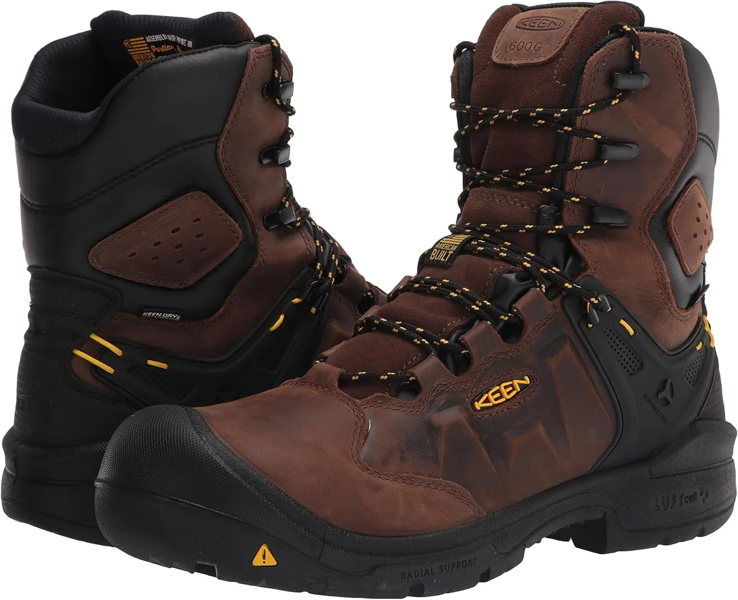 KEEN Utility Men's Dover 8" 600g Leather Waterproof Composite Toe Work Boot