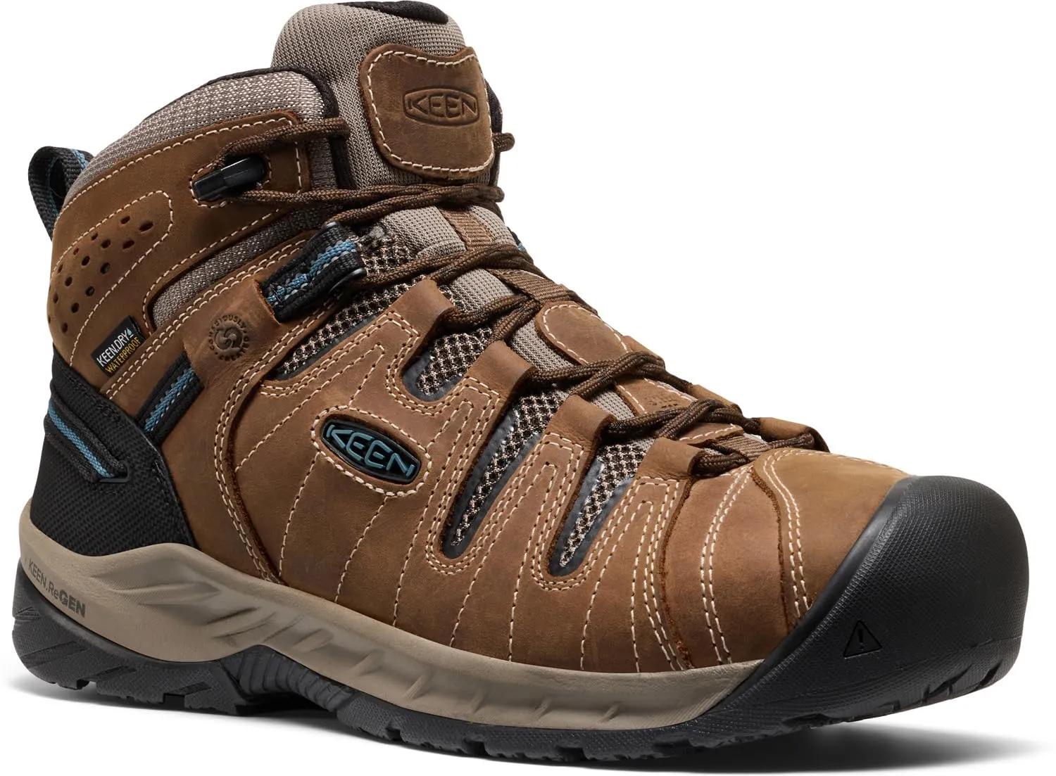 KEEN Utility Men's Flint 2 VersaTREAD Non Slip Mid Height Steel Toe Waterproof Work Boots, Cascade Brown, 9