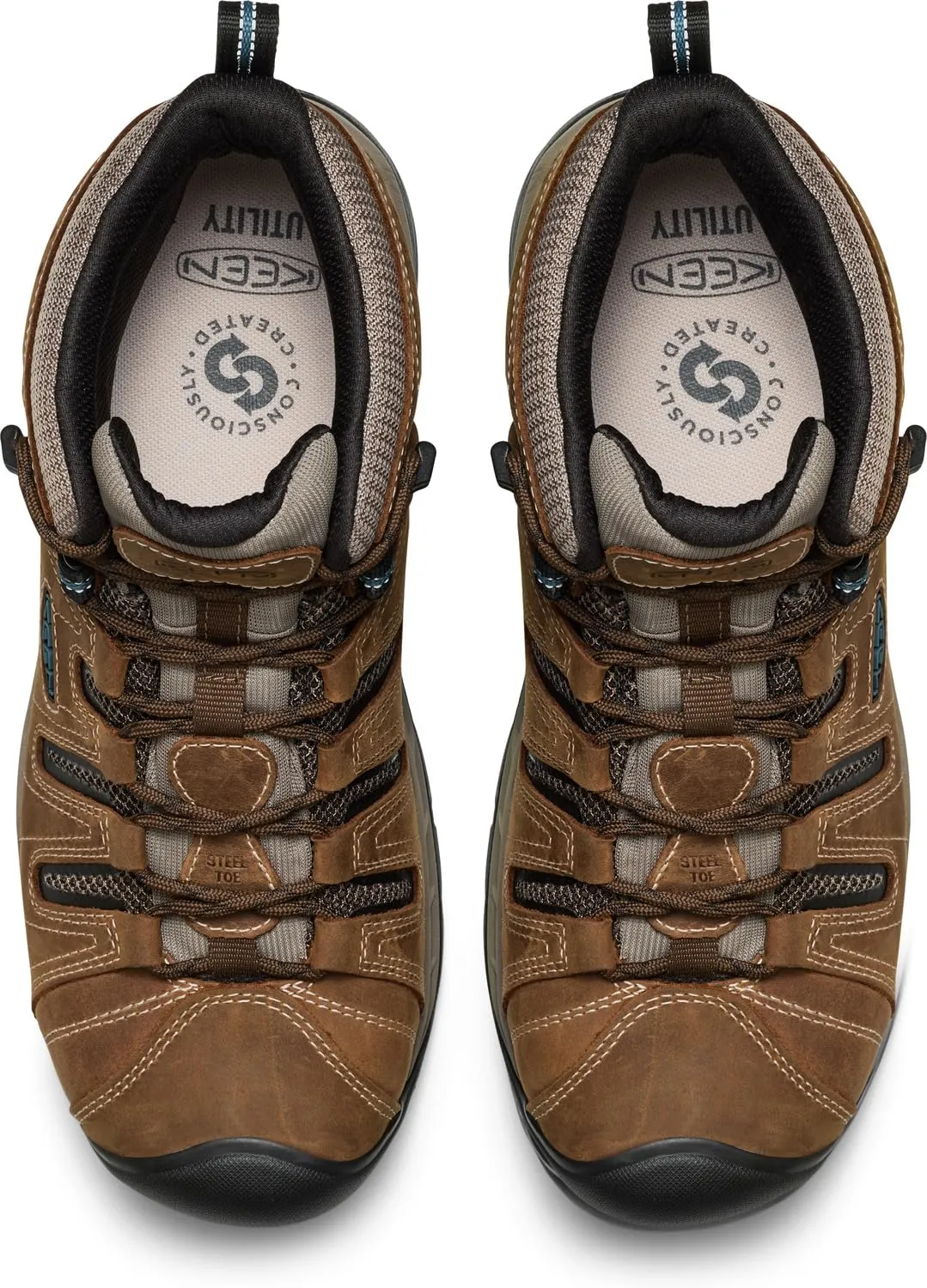KEEN Utility Men's Flint 2 VersaTREAD Non Slip Mid Height Steel Toe Waterproof Work Boots, Cascade Brown, 9