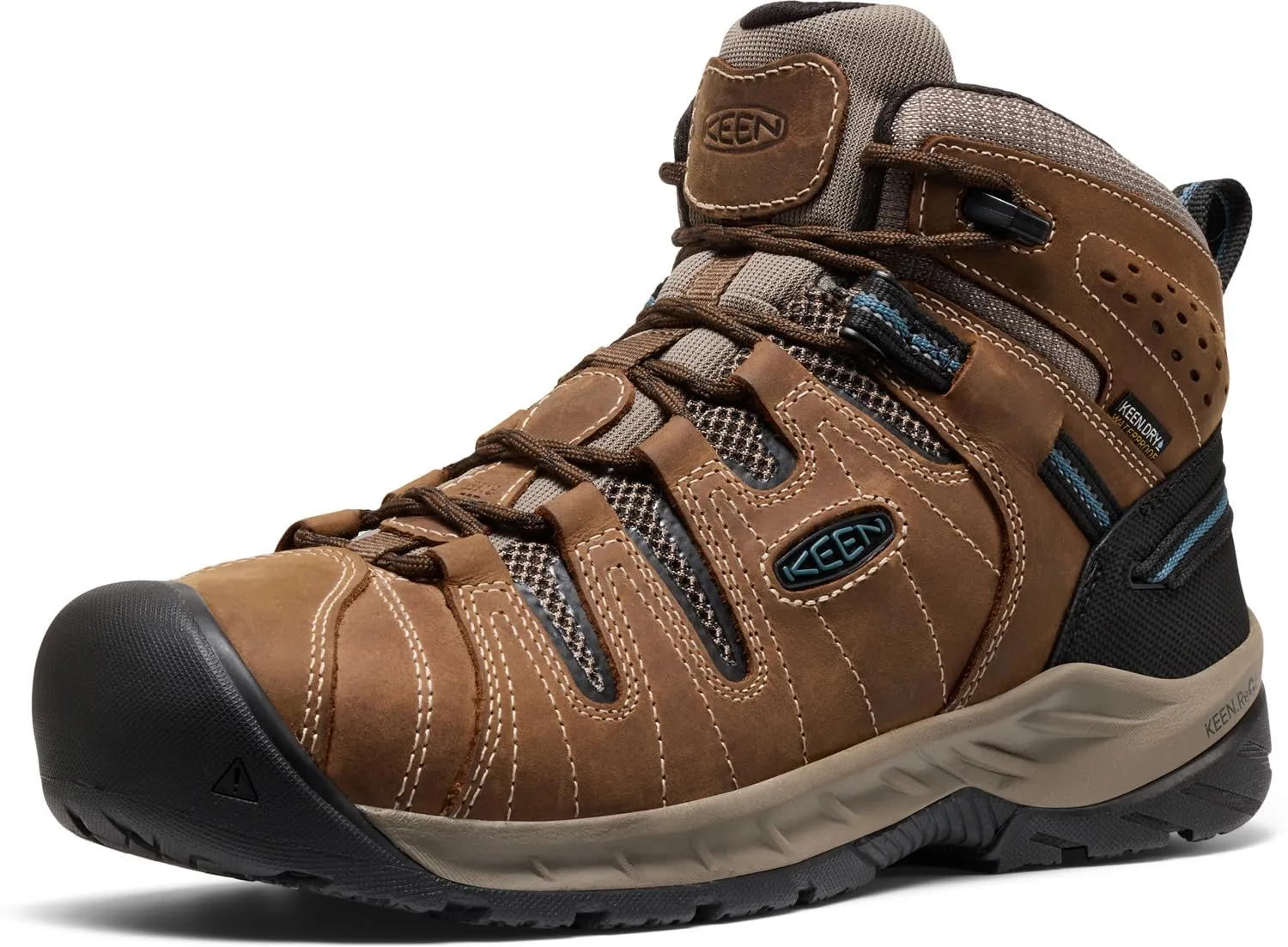 KEEN Utility Men's Flint 2 VersaTREAD Non Slip Mid Height Steel Toe Waterproof Work Boots, Cascade Brown, 9