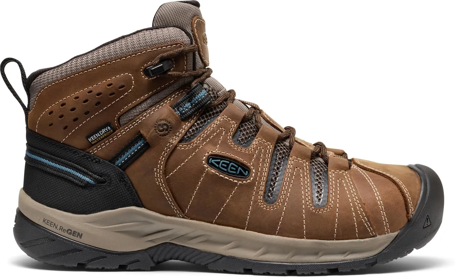 KEEN Utility Men's Flint 2 VersaTREAD Non Slip Mid Height Steel Toe Waterproof Work Boots, Cascade Brown, 9