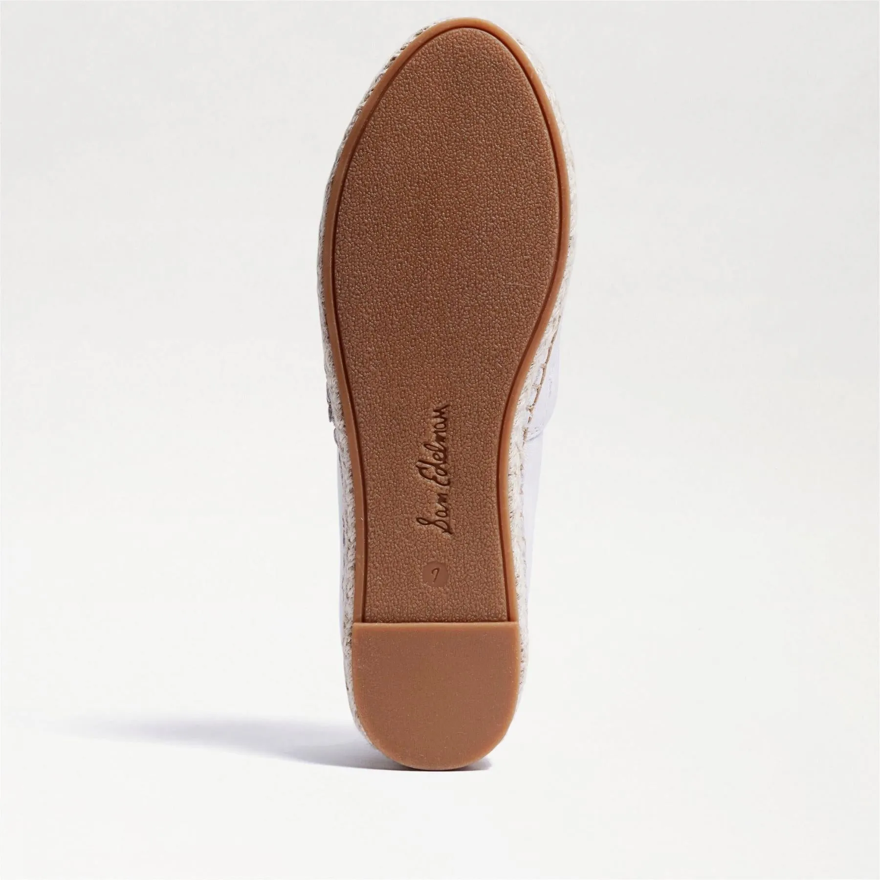 Kenley Slip Classic Espadrilles Edelman Sam Cost-efficient Leather Toe Flats Rounded On White Low-cost opportunity
