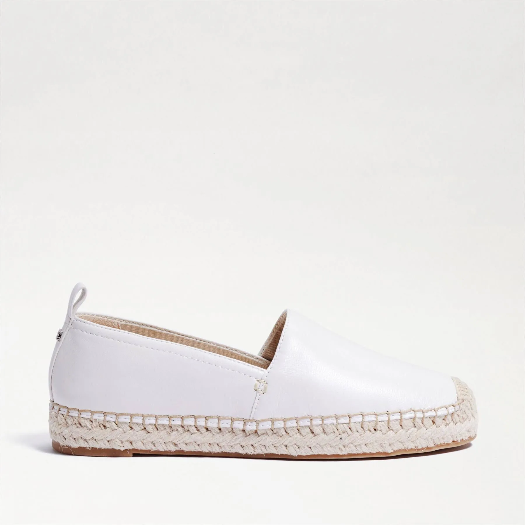 Kenley Slip Classic Espadrilles Edelman Sam Cost-efficient Leather Toe Flats Rounded On White Low-cost opportunity
