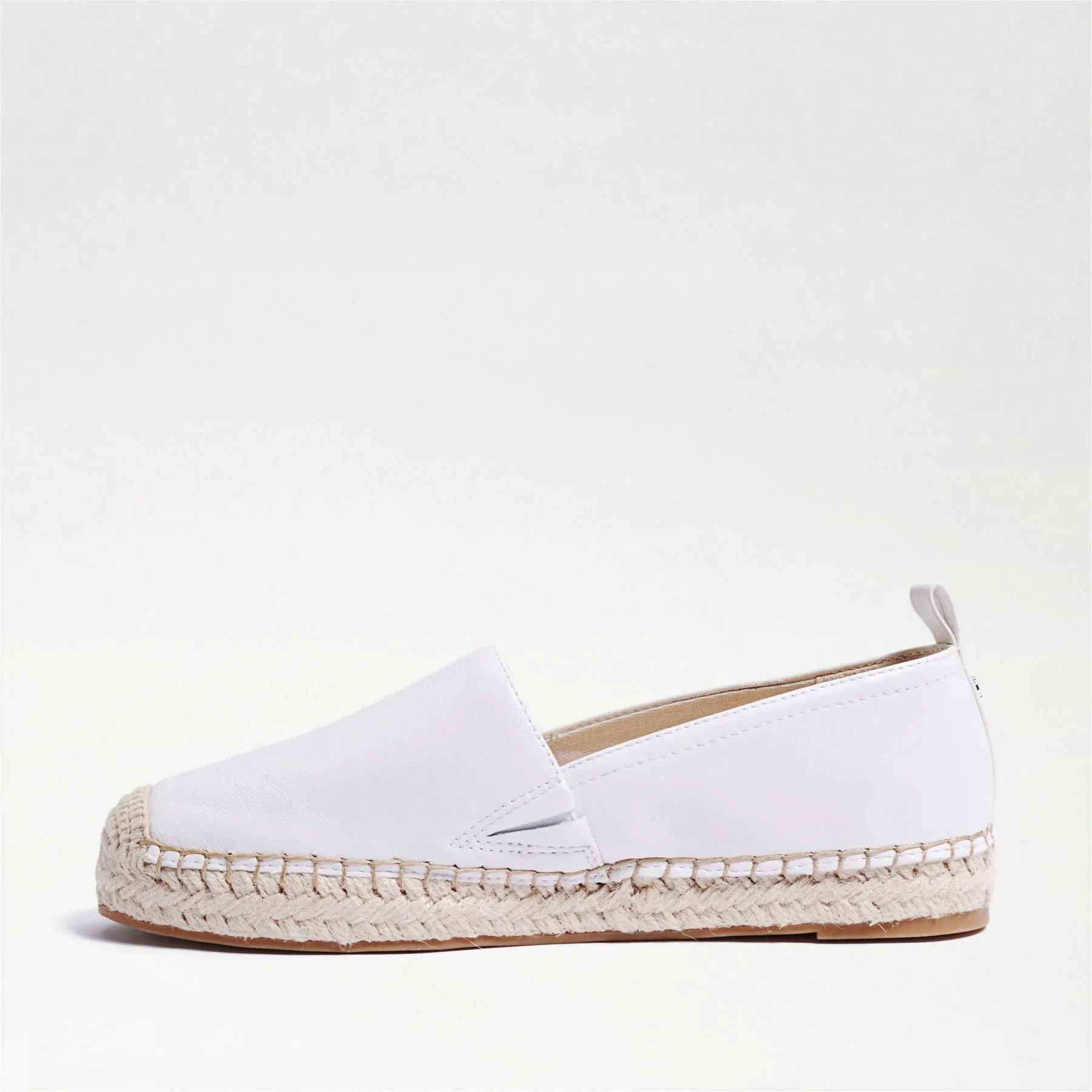 Kenley Slip Classic Espadrilles Edelman Sam Cost-efficient Leather Toe Flats Rounded On White Low-cost opportunity
