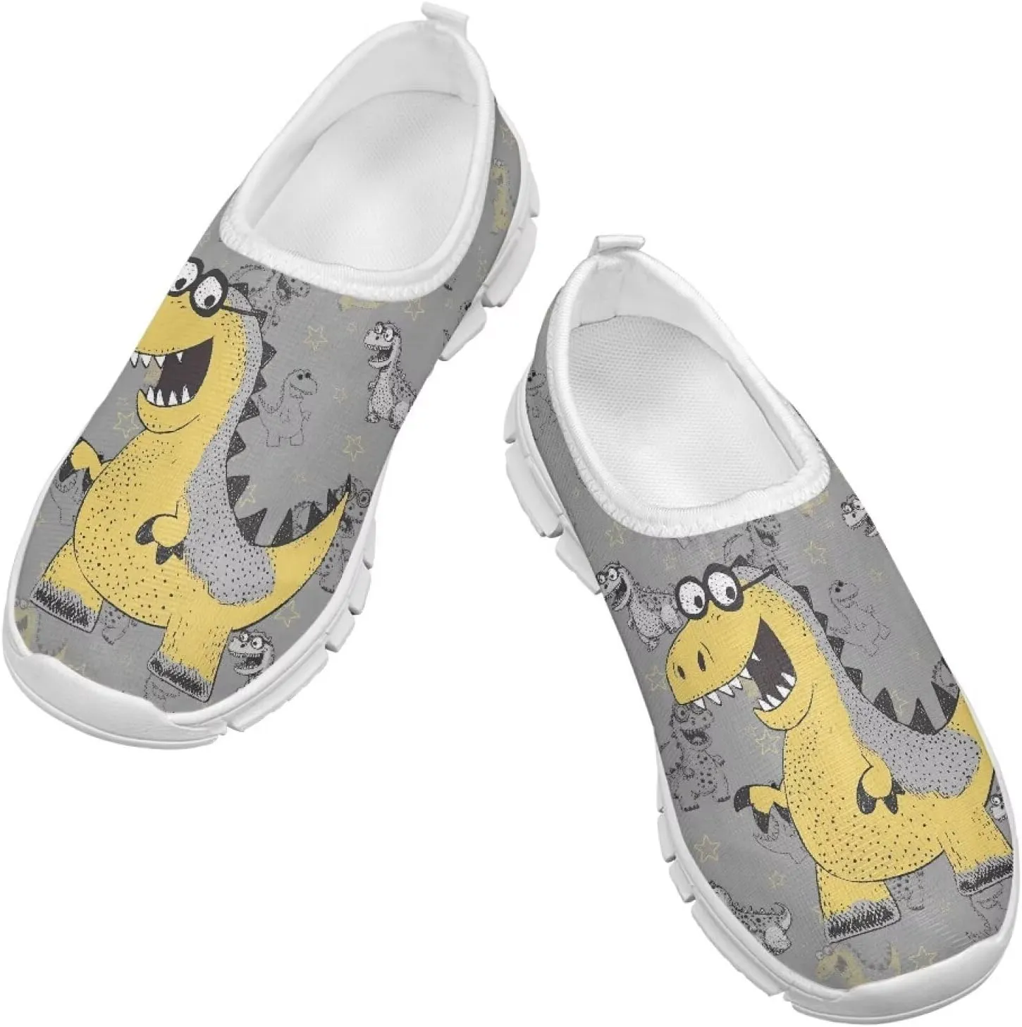 Kid Running Shoe Boy Lightweight Slip On Walking Sneakers Breathable Anti-Skid Athletic Workout Loafers for Camping Size 11-15 White Sole