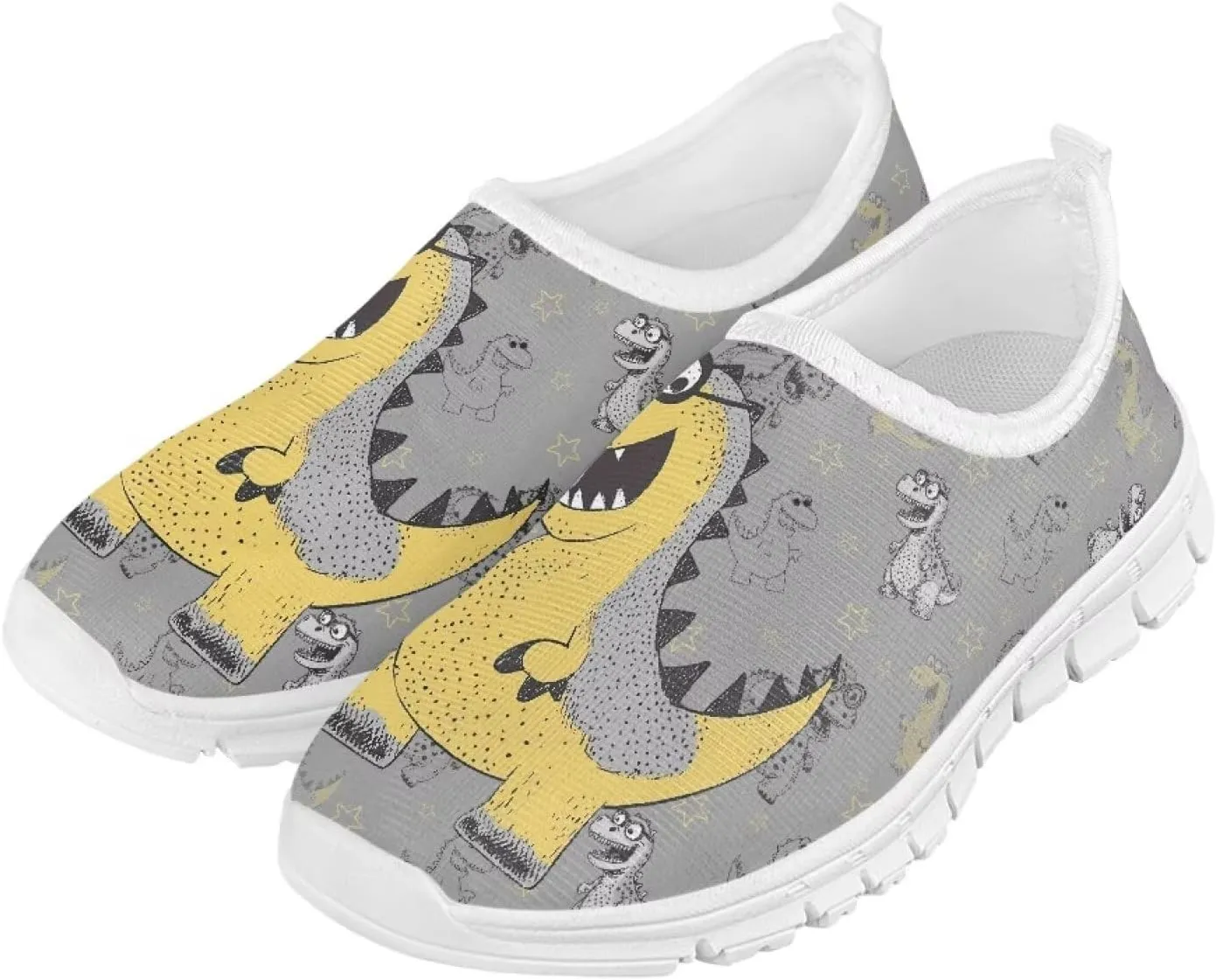 Kid Running Shoe Boy Lightweight Slip On Walking Sneakers Breathable Anti-Skid Athletic Workout Loafers for Camping Size 11-15 White Sole