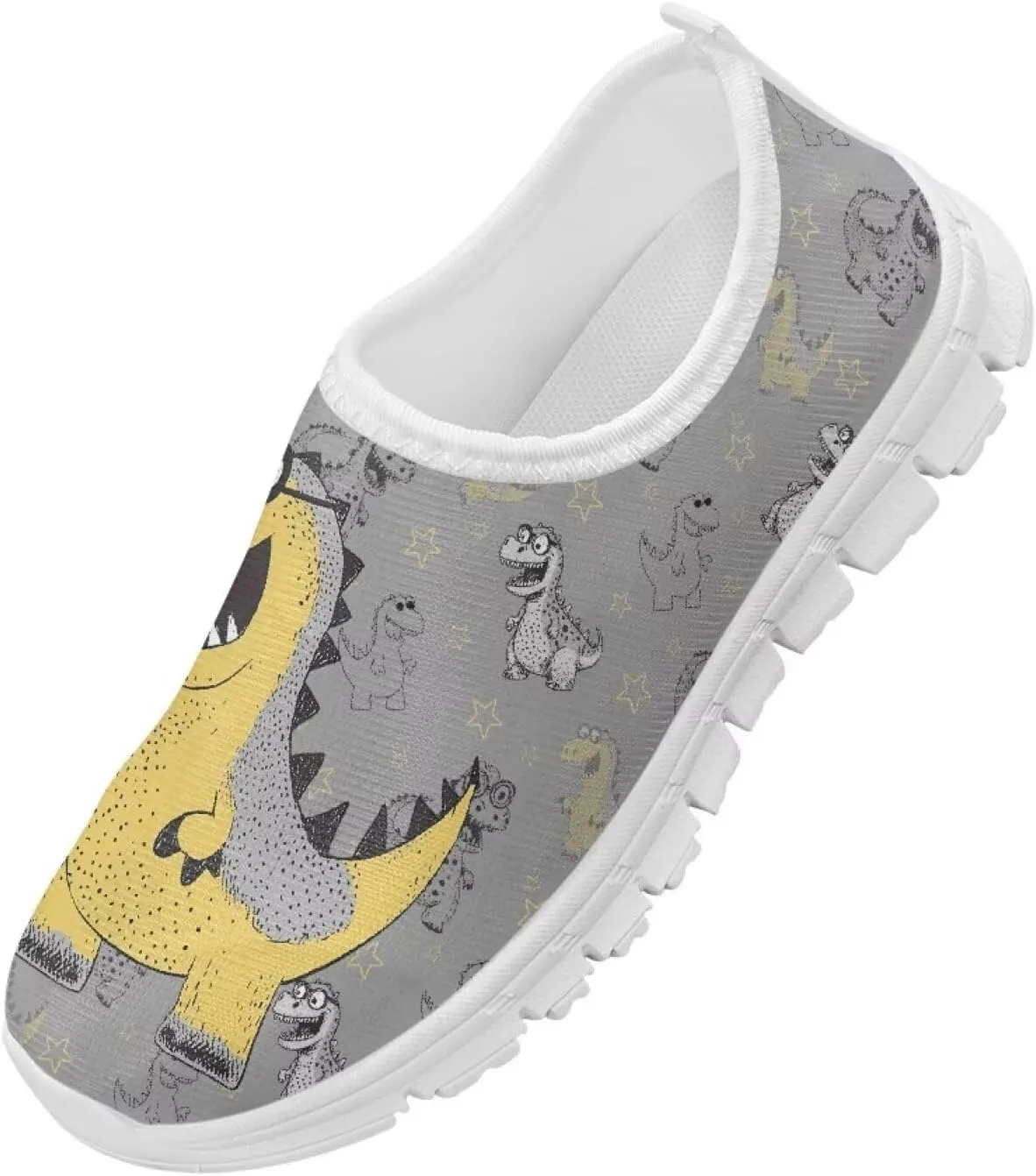 Kid Running Shoe Boy Lightweight Slip On Walking Sneakers Breathable Anti-Skid Athletic Workout Loafers for Camping Size 11-15 White Sole