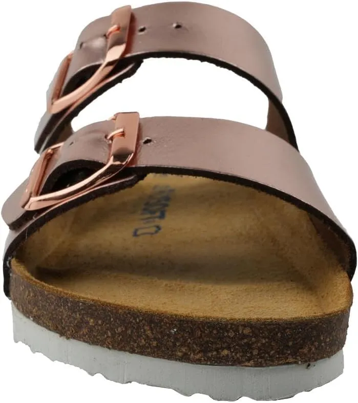 Kids' 100% Genuine Leather Sandals - Comfortable Smart Foam Footbed, Adjustable Straps, Durable Non-Slip Sole and Stylish