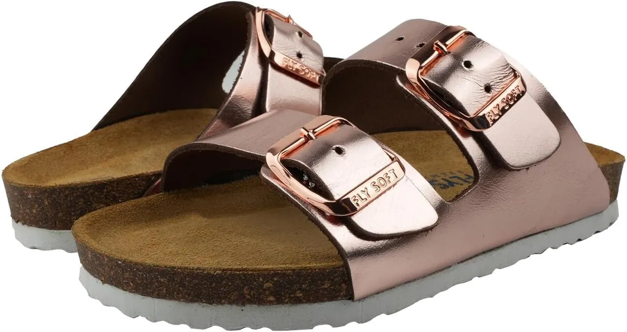 Kids' 100% Genuine Leather Sandals - Comfortable Smart Foam Footbed, Adjustable Straps, Durable Non-Slip Sole and Stylish