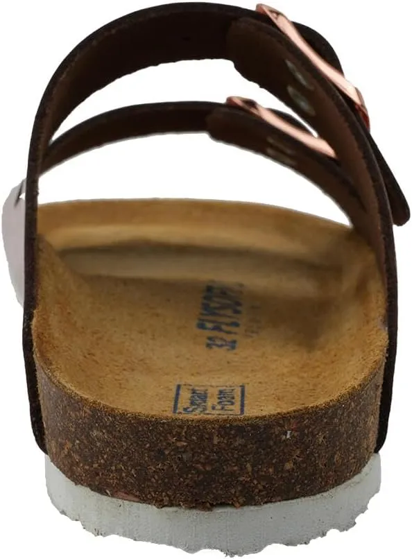 Kids' 100% Genuine Leather Sandals - Comfortable Smart Foam Footbed, Adjustable Straps, Durable Non-Slip Sole and Stylish